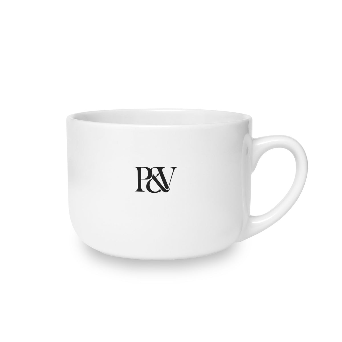25oz White Ceramic Latte Mug