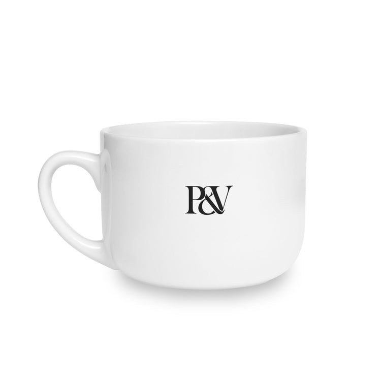 25oz White Ceramic Latte Mug