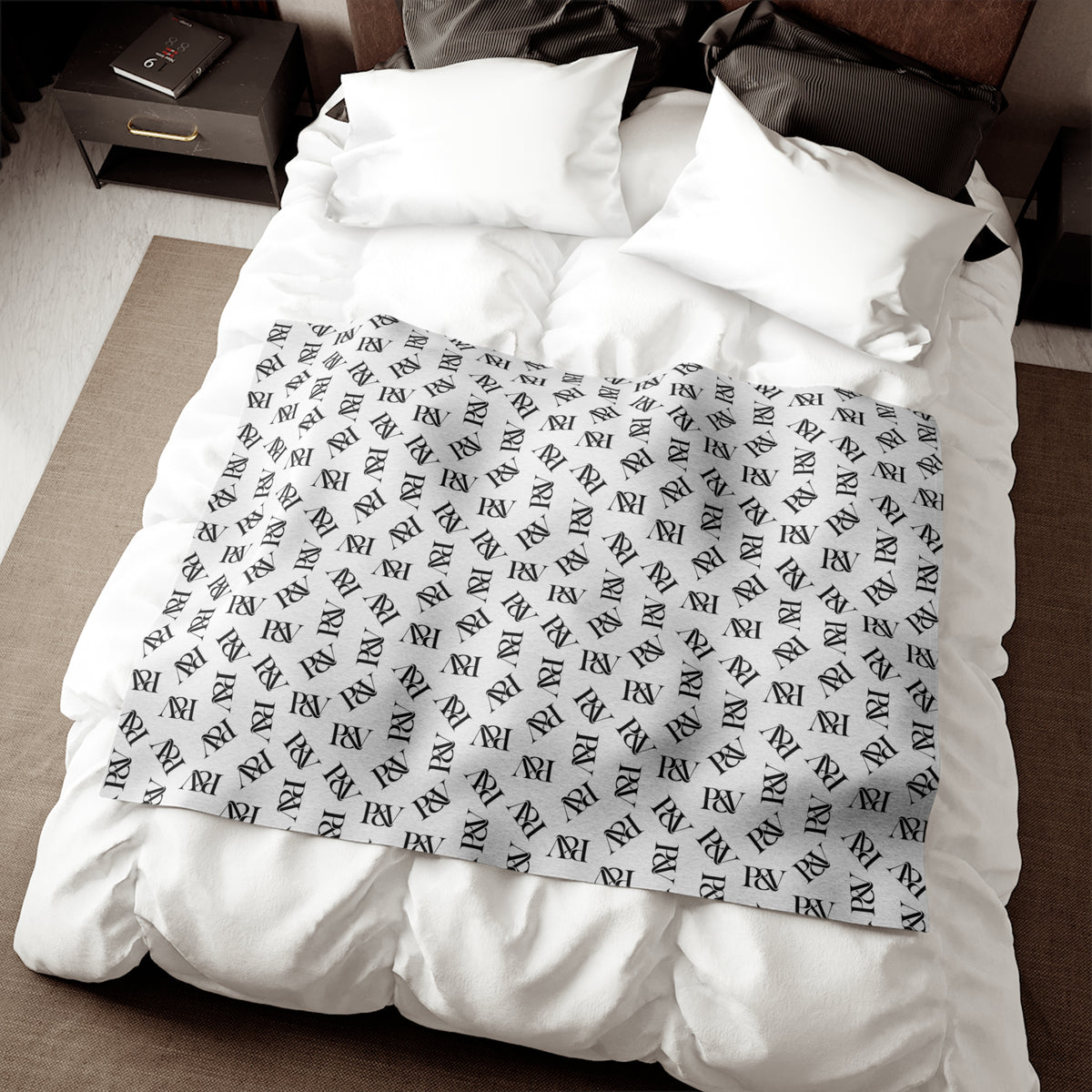 Monogram Pattern Sweatshirt Blanket